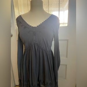 Grey embroidered dress